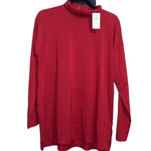 J. Jill Red Turtleneck Tunic Top NWT